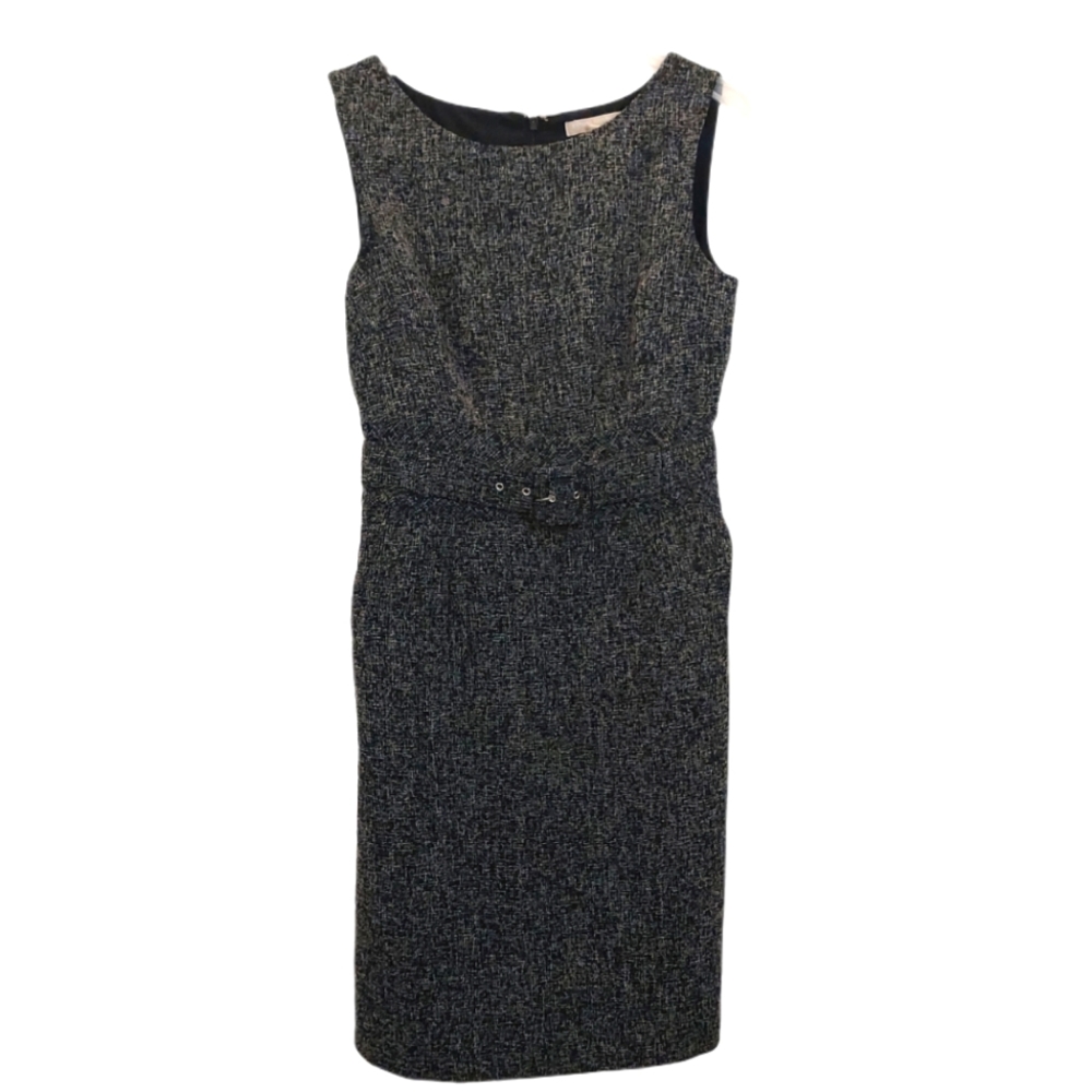 Banana Republic Gray Sleeveles Dress Belted Size 4 Career Wear Office